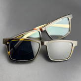 فریم عینک طبی ویفرر (Wayfarer) آلبرت وگ مدل CG-7703-C526-P97 Polarized Double Switch مناسب برای انواع صورت به همراه کاور آفتابی
