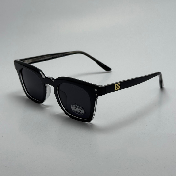 عینک آفتابی پلاریزه دولچه گابانا DOLCE GABBANA دسته سیم کشی شده لولا فنر مشکی کد 7707