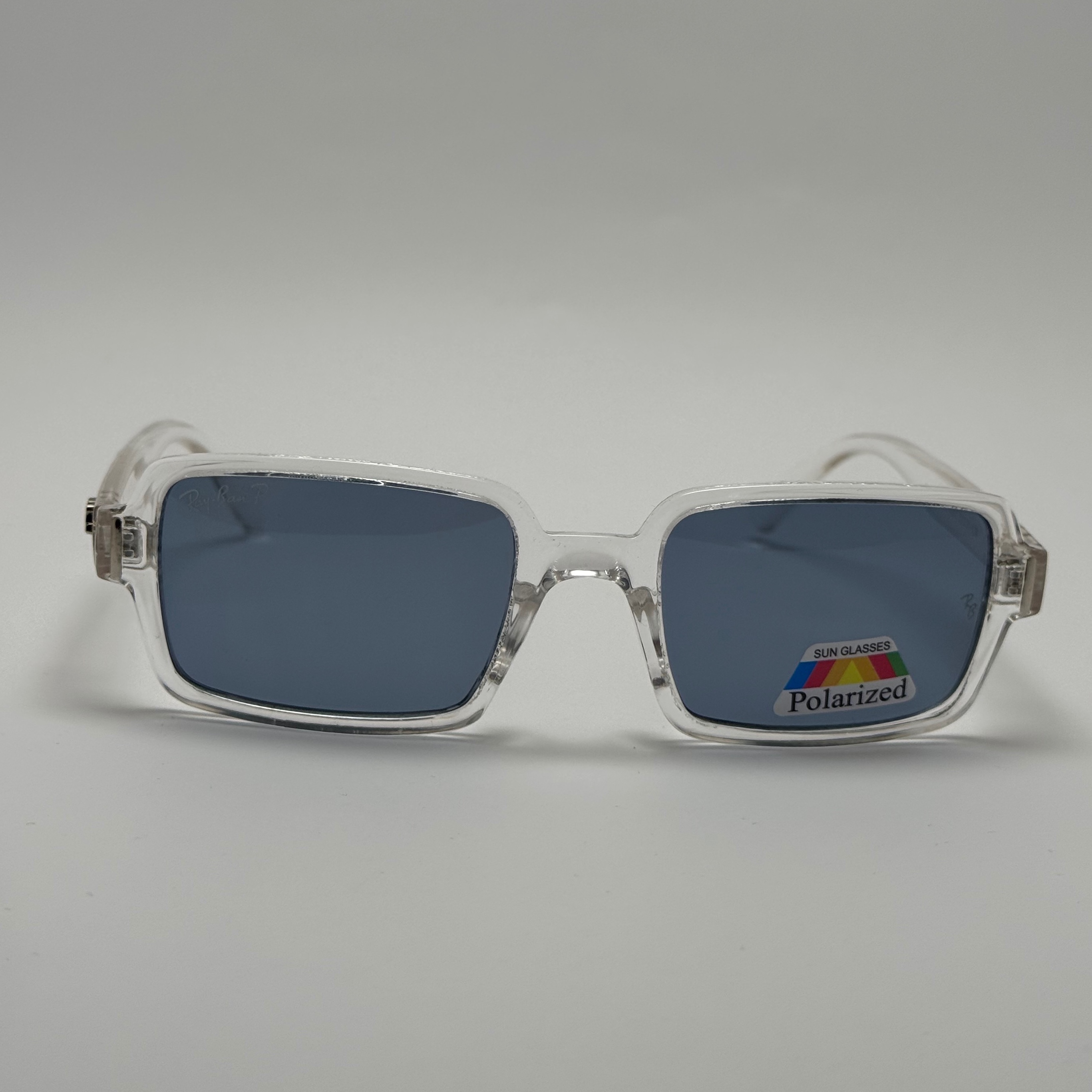 عینک آفتابی و شب پلاریزه ریبن مستطیلی آبی کد rayban RB 2201