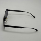 عینک آفتابی زنانه فندی Fendi فریم لس بیضی مدل Oval Frame Diamond Style نگین کاری شده کیفیت مستر تمام مشکی