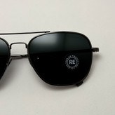عینک آفتابی خلبانی رندولف شیشه سنگ آنتی رفلکس مشکی فریم نوک مدادی فول پک RANDOLPH AVIATOR RE 58 24K WHITE GOLD