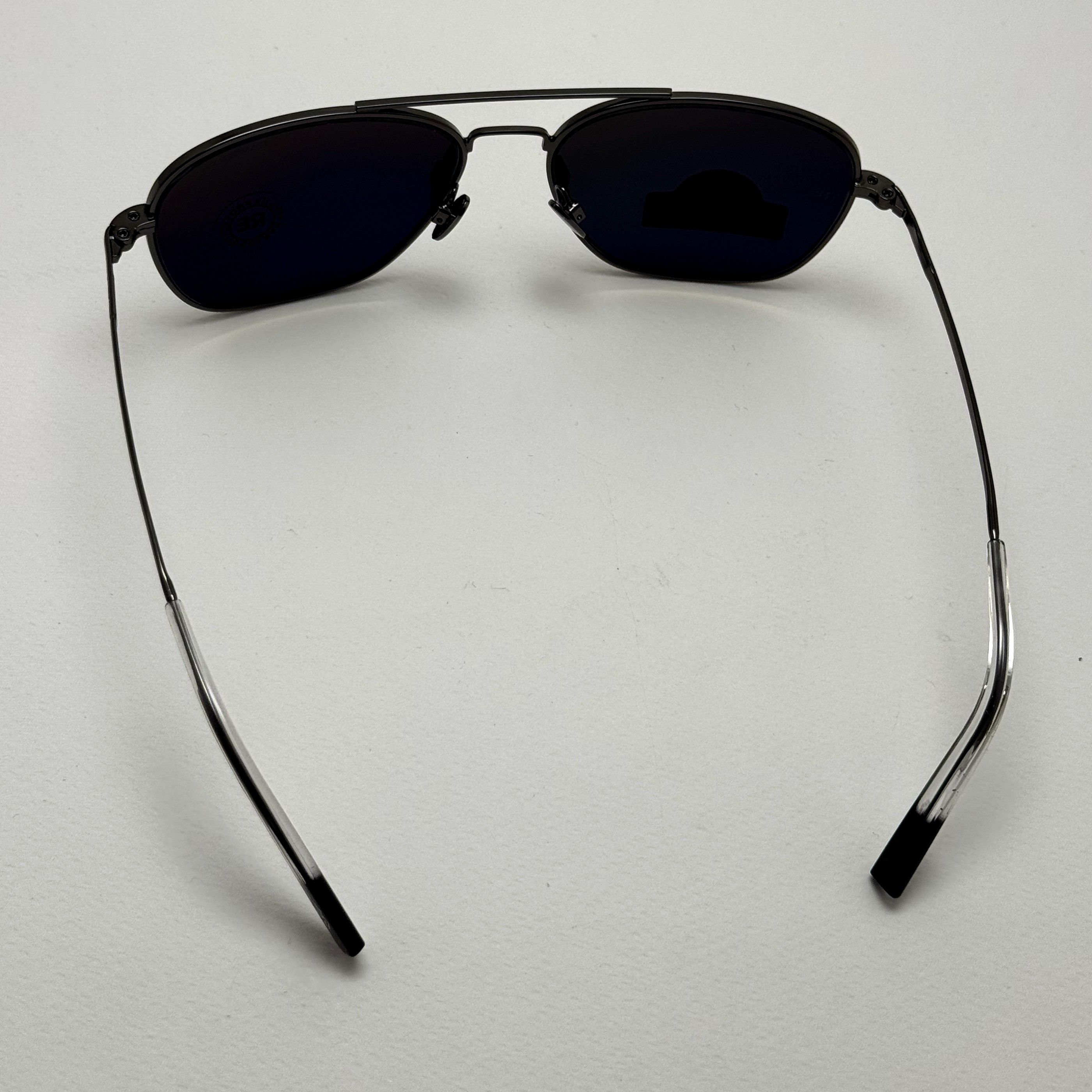 عینک آفتابی خلبانی رندولف شیشه سنگ آنتی رفلکس مشکی فریم نوک مدادی فول پک RANDOLPH AVIATOR RE 58 24K WHITE GOLD