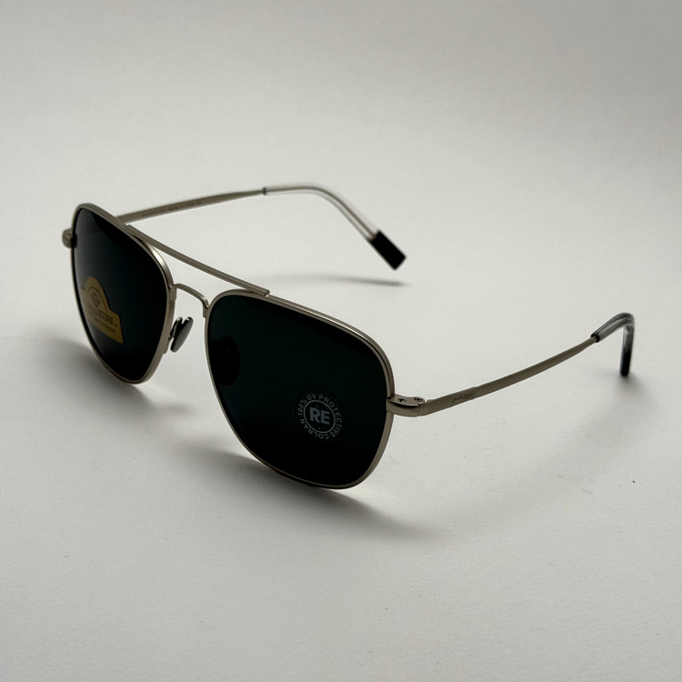 عینک آفتابی خلبانی رندولف شیشه سنگ آنتی رفلکس مشکی نقره ای فول پک RANDOLPH AVIATOR RE 58 24K WHITE GOLD