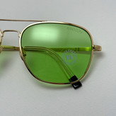 عینک شب و آفتابی خلبانی رندولف شیشه سنگ سبز فریم طلایی فول پک اصلی RANDOLPH AVIATOR RE 58 24K GOLD