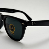 عینک آفتابی ریبن ویفرر شیشه سنگ مشکی براق به همراه پک کامل ریبن Rayban WAYFARER RB 2140 سایز 54