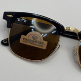 عینک آفتابی ریبن rayban کلاب مستر شیشه سنگ قهوه ای فریم طلایی rb 3016 به همراه پک کامل