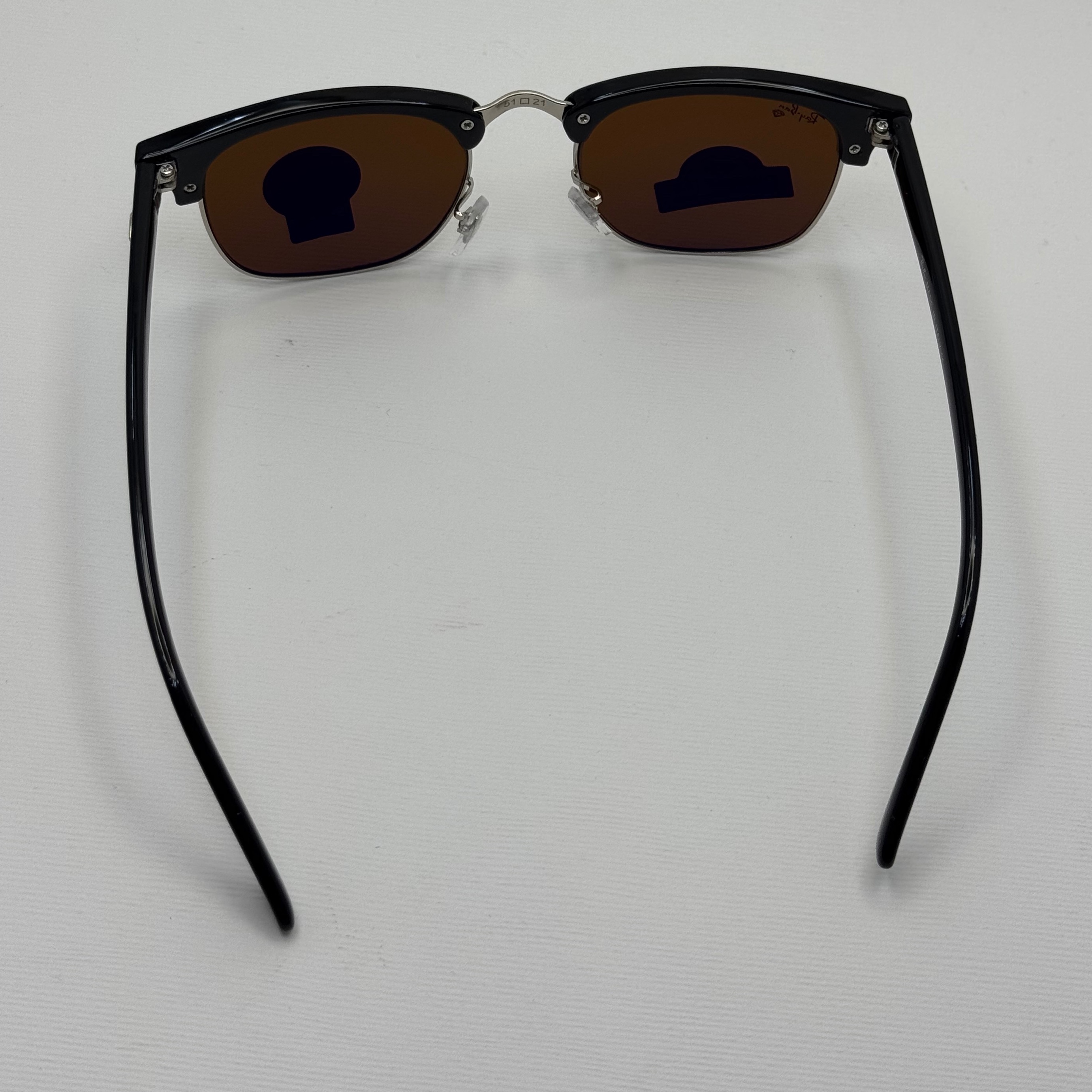 عینک آفتابی ریبن rayban کلاب مستر شیشه سنگ قهوه ای فریم نقره ای rb 3016 به همراه پک کامل