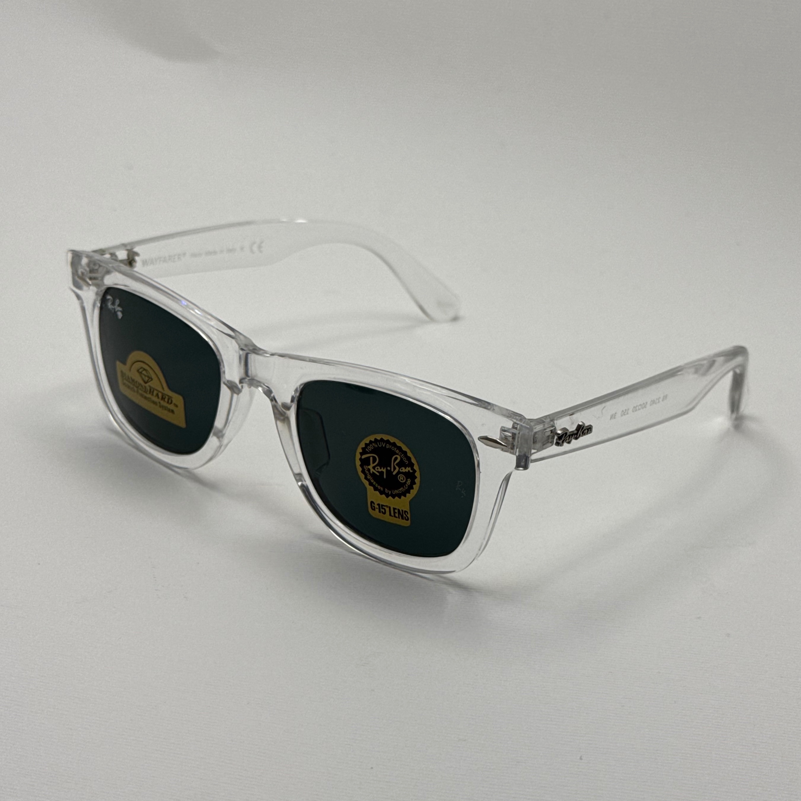 عینک ویفرر ریبن Rayban WAYFARER شفاف شیشه سنگ نشکن زد خش با پک کامل