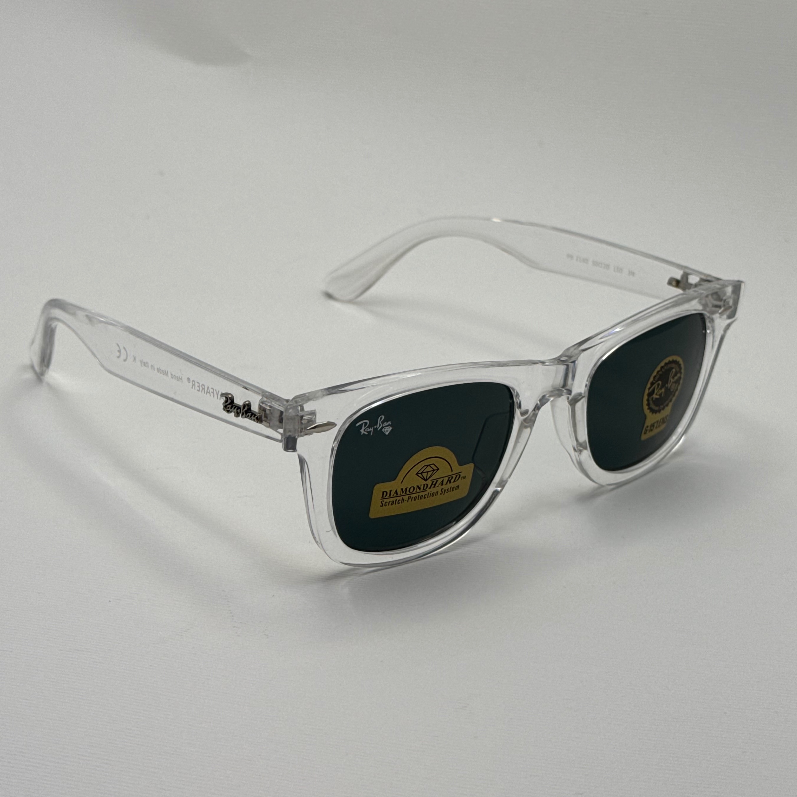 عینک ویفرر ریبن Rayban WAYFARER شفاف شیشه سنگ نشکن زد خش با پک کامل