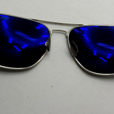عینک آفتابی خلبانی رندولف شیشه سنگ آنتی رفلکس مشکی فریم نقره ای فول پک RANDOLPH AVIATOR RE 58 WHITE GOLD