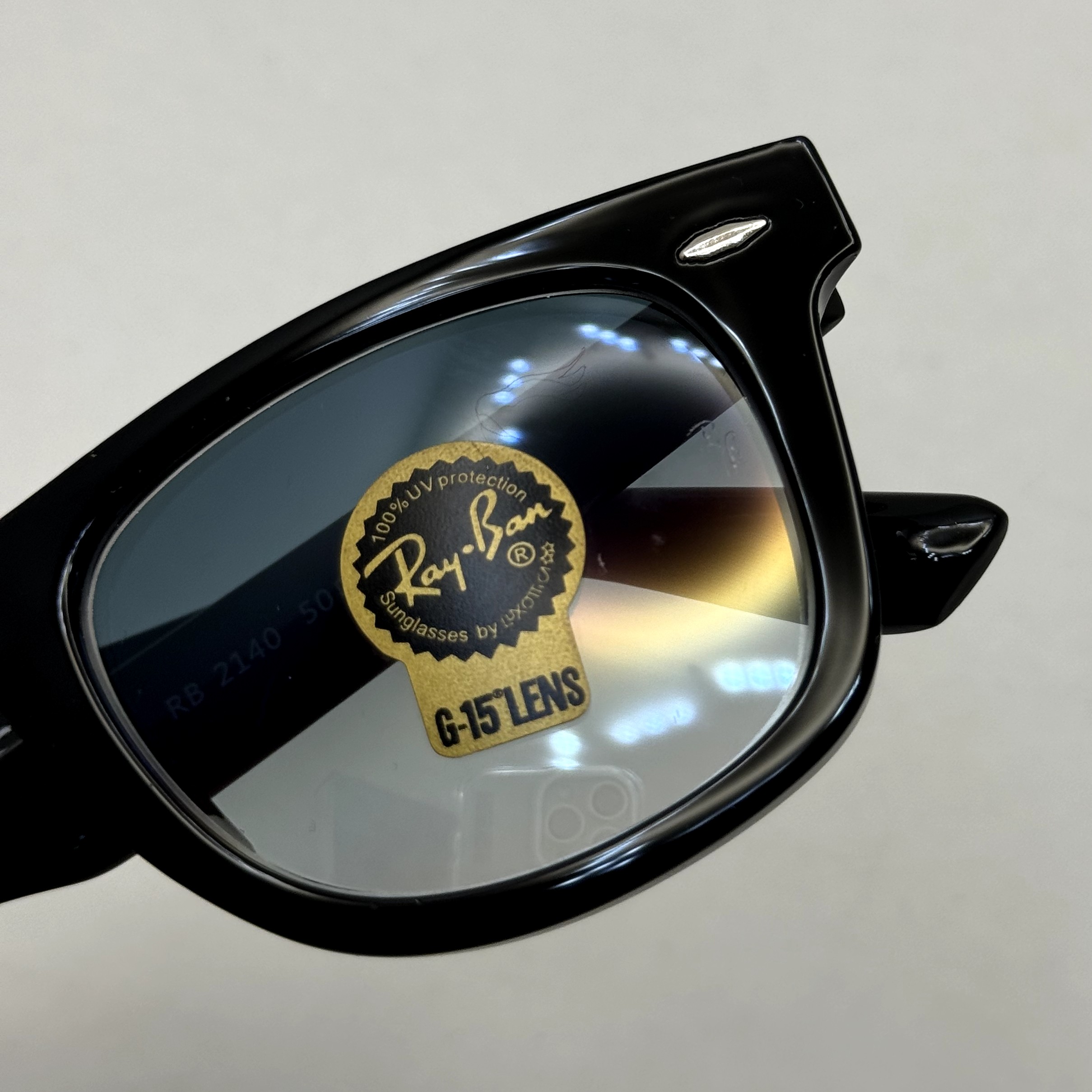 عینک ریبن ویفرر reyban WAYFARER سایز 50 آبی هایلایت به همراه پک کامل و اچار مخصوص عینک RB 2140