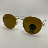 عینک آفتابی ریبن rayban گرد قهوه ای طلایی RB 3447