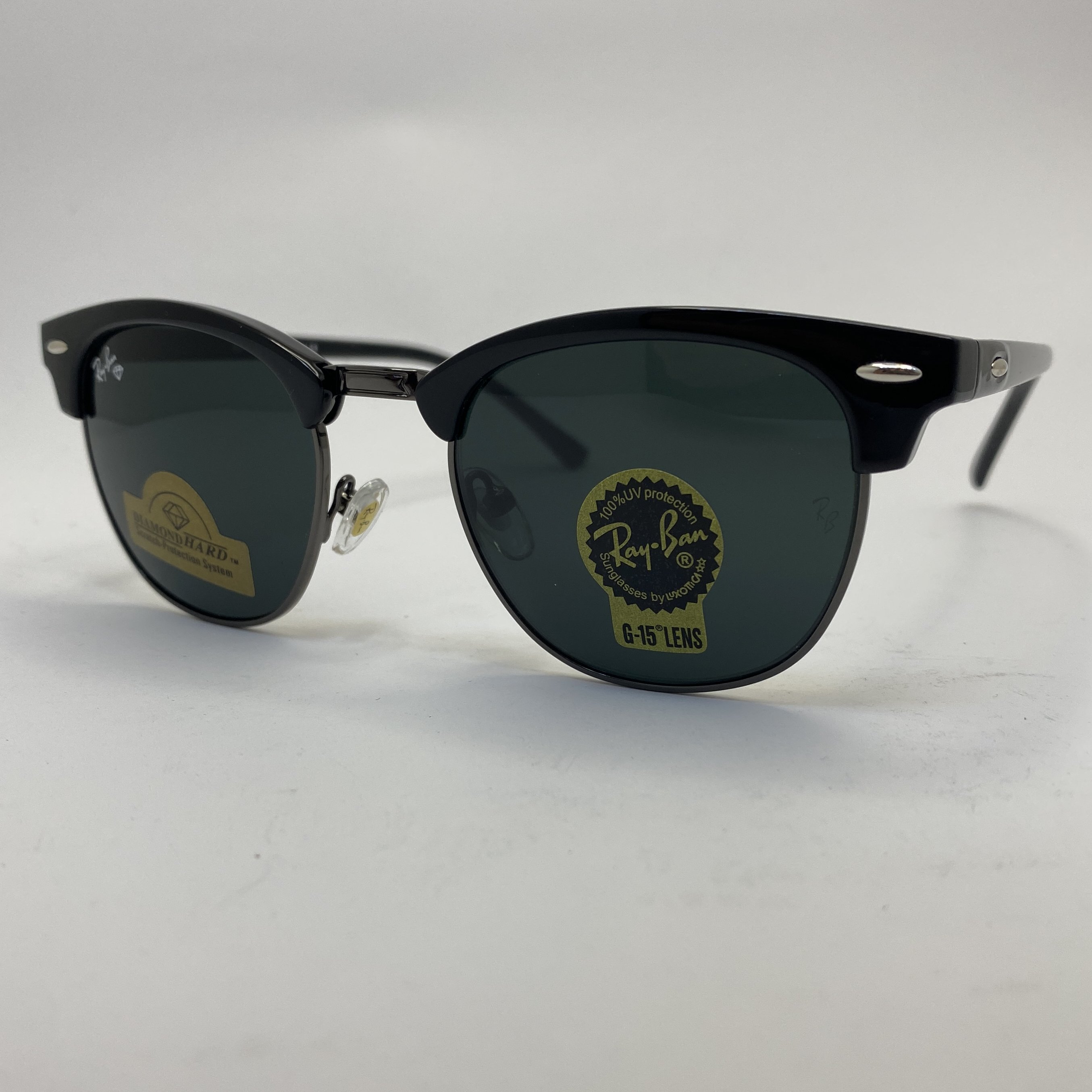 عینک ریبن rayban کلاب مستر شیشه سنگ مشکی RB 3016 با پک کامل ریبن (جعبه،کیف،دستمال نانو،شناسنامه،کاتالوگ)
