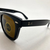 عینک آفتابی ویفرر ریبن rayban WAYFARER شیشه سنگ قهوه ای فریم براق سایز 50 به همراه پک کامل اورجینال RB2140