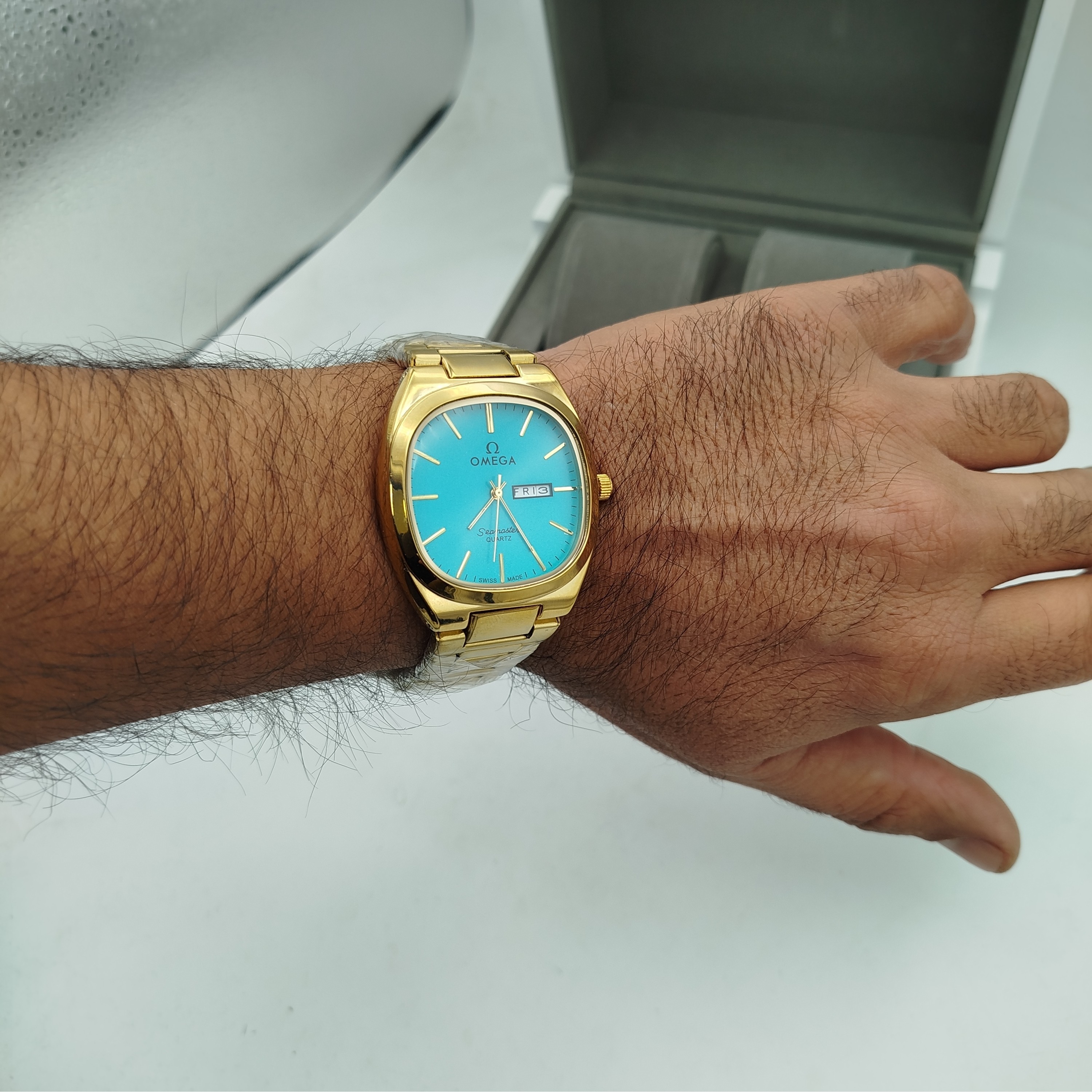 ساعت مردانه امگا اسپیدمستر استیل دوتقویم