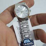 ساعت مچی زنانه دخترانه کاسیو casio کیفیت عالی پرمیوم نقره ای