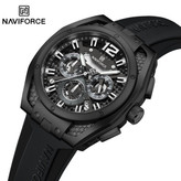 ساعت مچی مردانه اورجینال نیوی فورس مشکی ذغالی Naviforce NF8063 (سه موتوره)