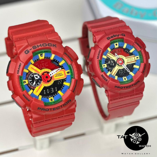 ساعت زنانه مردانه ست بی بی جی و جی شاک مدل 110 موتور ژاپن Casio ساعت مچی بیبی جی