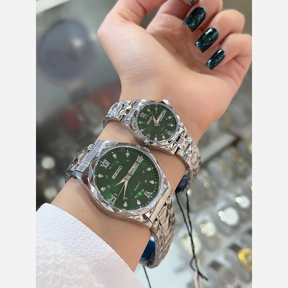 ساعت الماسی برند سیکو کیفیت عالی شیک و زیبا رنگ ثابت ارسال رایگان سفارش به صورت تک و ست ۔