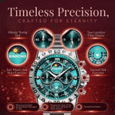 ساعت مچی عقربهای کوارتز مردانه بین باند مدل سه موتور فعال کورنوگراف طرح کهکشانی کد 102