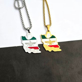 گردنبند نقشه ایران سه رنگ فروهر