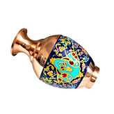 گلدان مسی طرح پرداز طلایی مدل خمره ای ارتفاع 15