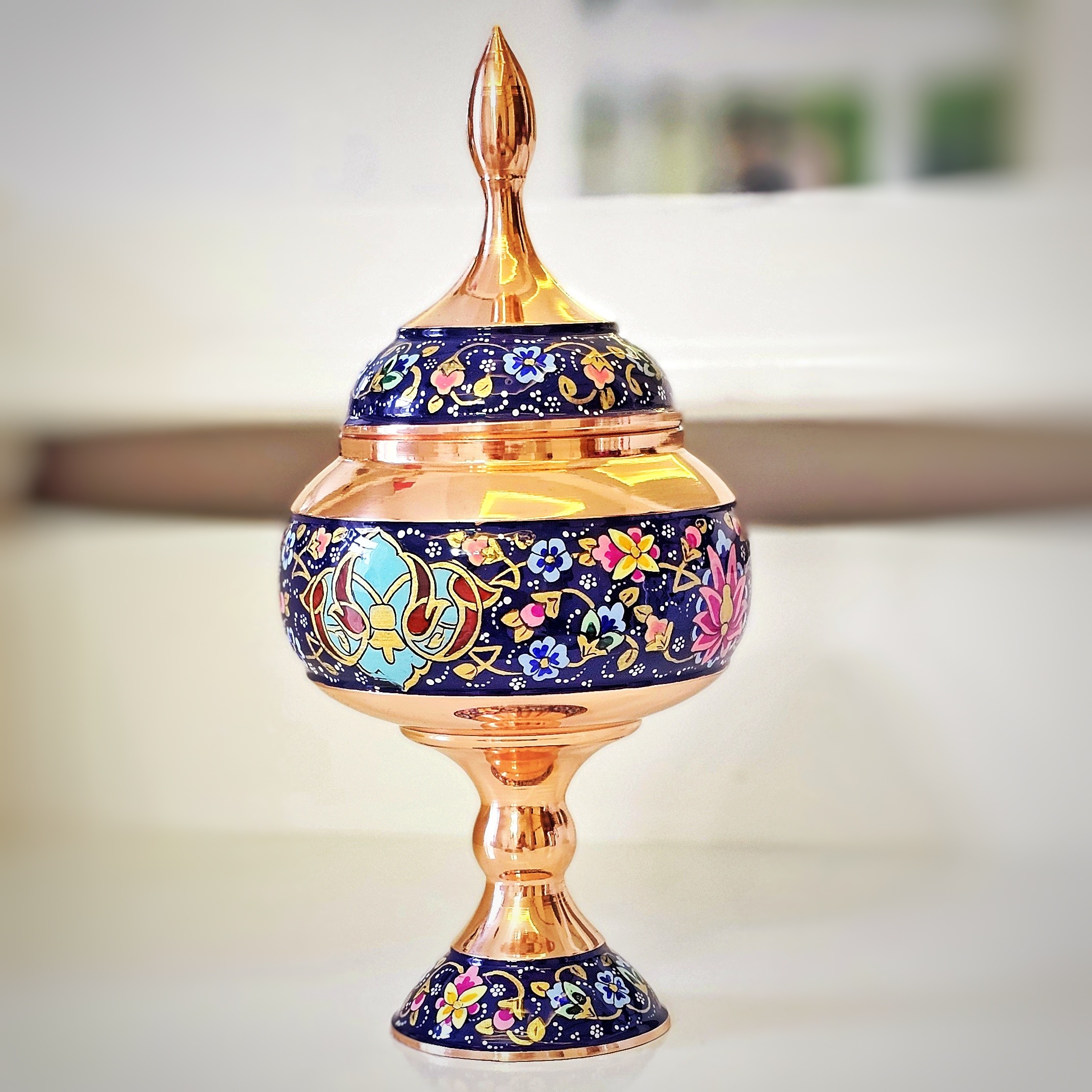 شکلات خوری مس و پرداز طلایی ارتفاع 23