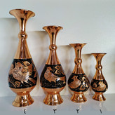گلدان مسی مدل الماس تراش ارتفاع 16
