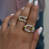 انگشتر زنانه و دخترانه آبکاری نقره جواهری هرمس و تیفانی فری سایز رنگ ثابت کد agy (پس کرایه)