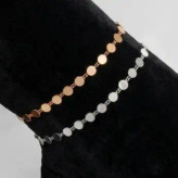 پابند زنانه و دخترانه آبکاری نقره طرح پولک ضد حساسیت رنگ ثابت کد amp (پس کرایه)