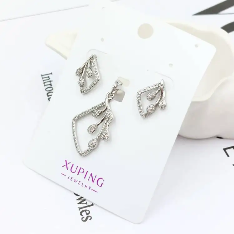 نیم ست گردنبند و گوشواره زنانه ژوپینگ xuping طرح جواهری خوشه ای ضد حساسیت رنگ ثابت کد amp (پس کرایه)