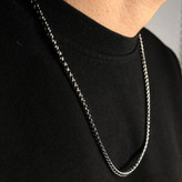 گردنبند مردانه طرح کارتیه Cartier سیاه قلم جنس استیل عیار 316 رنگ کاملا ثابت کد ztk (پس کرایه)
