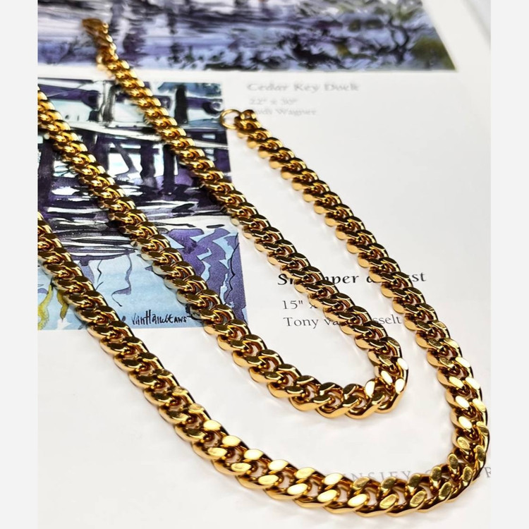 گردنبند مردانه مدل کارتیه Cartier جنس استیل عیار 316 رنگ ثابت کد ztk (پس کرایه)