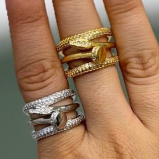 انگشتر نگین جواهری طرح میخ تنوع طرح فری سایز Freesize رنگ کاملا ثابت کد gy (پس کرایه) (پس کرایه)