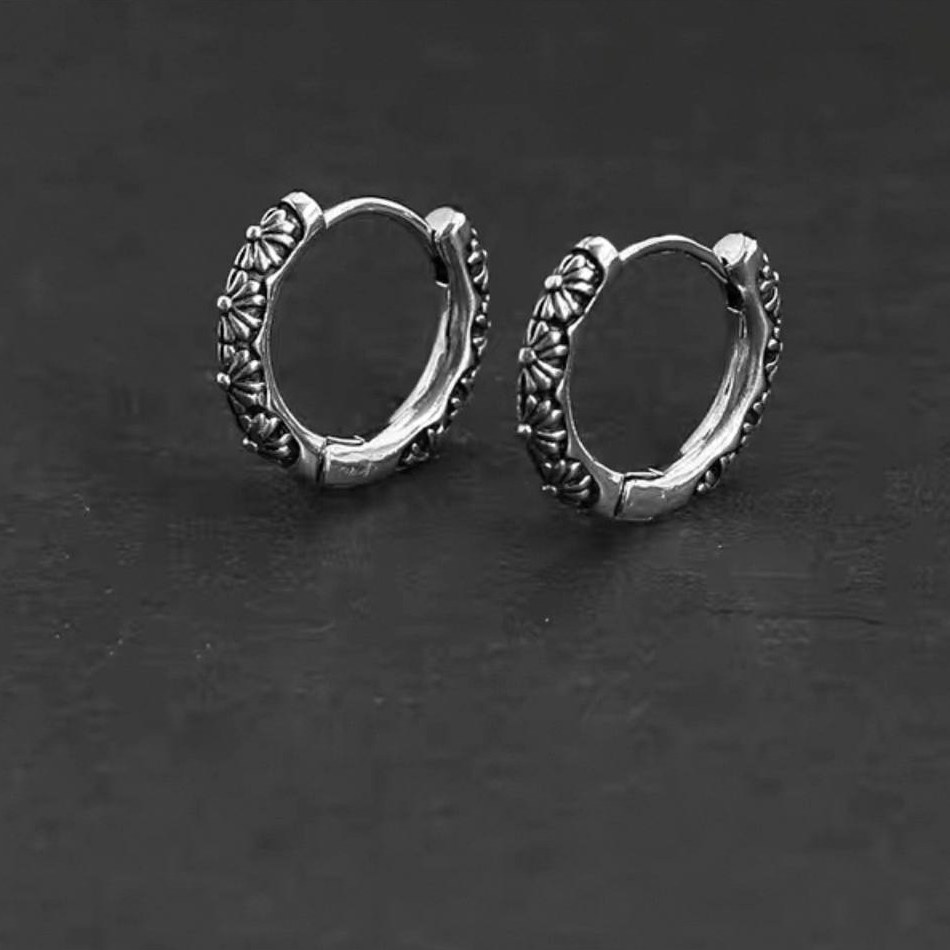 گوشواره استیل حلقه ای گل رنگ ثابت کد sf (پس کرایه)