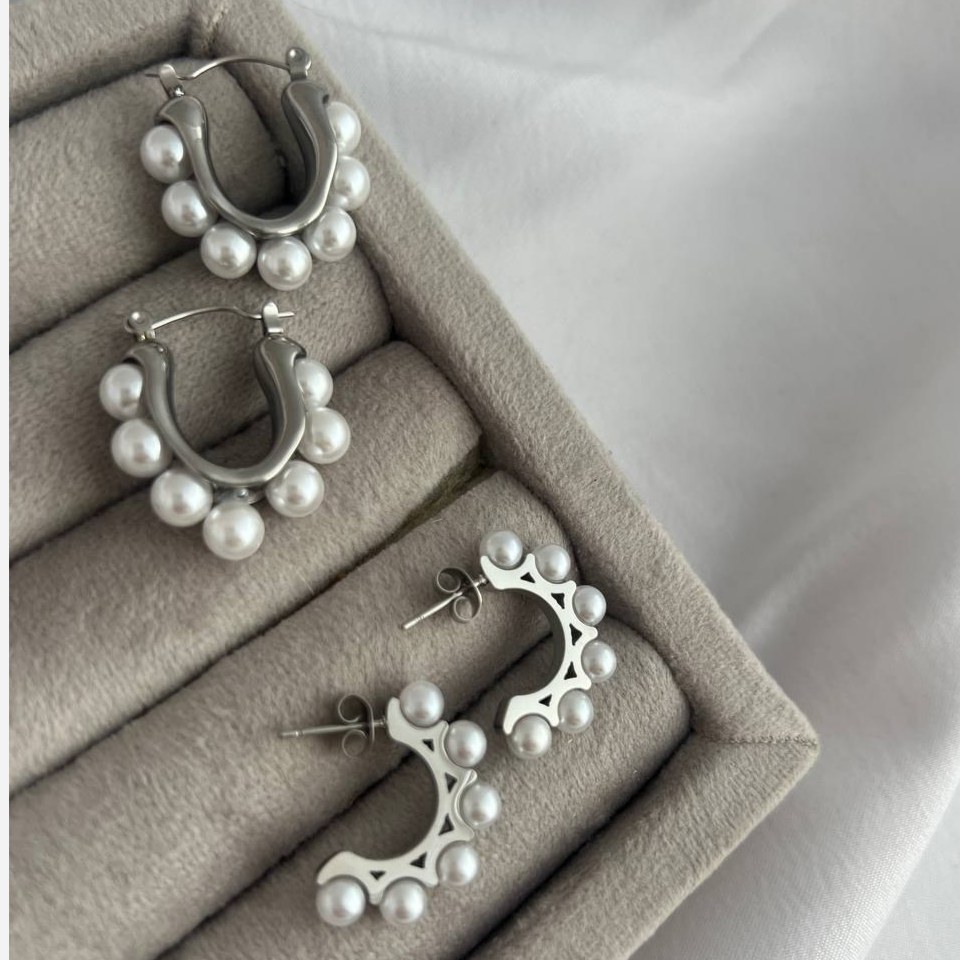 گوشواره استیل زنانه طرح لوزی تنوع طرح رنگ ثابت کد tj (پس کرایه)