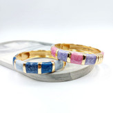 دستبند النگویی و بنگل میناکاری زنانه طرح راه راه در تنوع رنگ رنگ ثابت کد mp (پس کرایه)