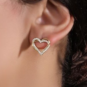 نیم ست گردنبند و گوشواره جواهری نگین کاری مخراج طرح قلب رنگ ثابت کد mp (پس کرایه)