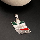 گردنبند و آویز پلاک استیل نقشه ایران در تنوع رنگ و سبک رنگ کاملا ثابت کد ki (پس کرایه)