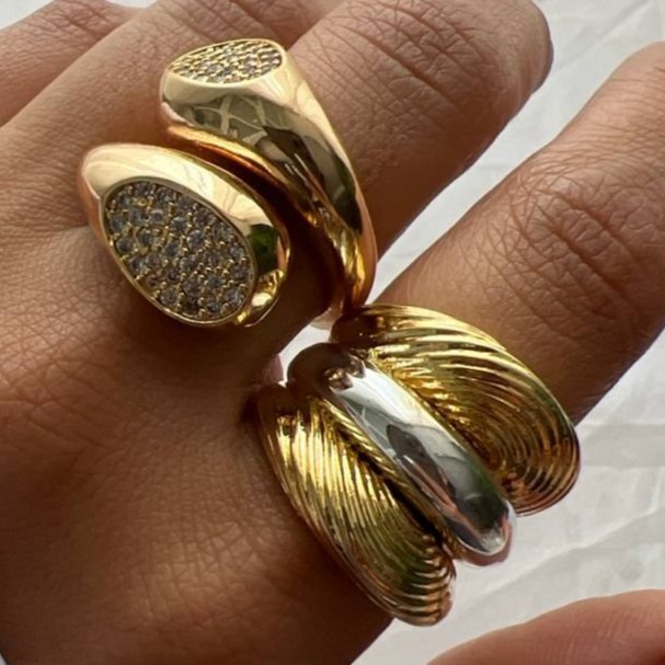 انگشتر آبکاری نقره زنانه در تنوع مدل پهن رنگ ثابت کد tj (پس کرایه)