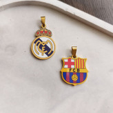 گردنبند و آویز پلاک استیل مردانه طرح لوگوی باشگاه فوتبال بارسلونا FCB رنگ ثابت کد mp (پس کرایه)