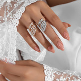 انگشتر طرح جواهری زنانه طرح میخ نگین برگی فری سایز Free size تنوع طرح رنگ ثابت کد mp (پس کرایه)