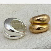 انگشتر آبکاری نقره زنانه طرح برگ و پر فری سایز Freesize تنوع طرح رنگ ثابت کد tj (پس کرایه)