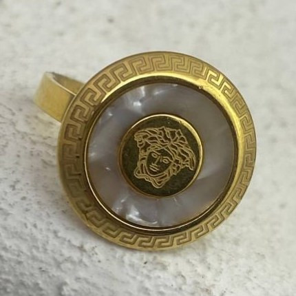 انگشتر استیل زنانه طرح ورساچه Versace فری سایز Free size رنگ ثابت کد tj (پس کرایه)