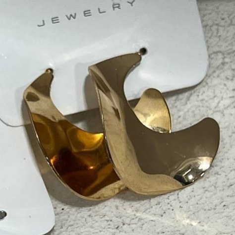 گوشواره آبکاری نقره طرح مینیمال رنگ ثابت کد tj (پس کرایه)