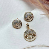 نیم ست گردنبند و گوشواره ژوپینگ زنانه طرح دست قلب تنوع طرح رنگ ثابت کد sm (پس کرایه)