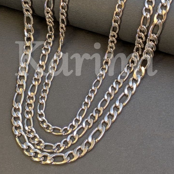 گردنبند و زنجیر استیل مردانه طرح فیگارو طلایی و نقره ای رنگ ثابت کد sh