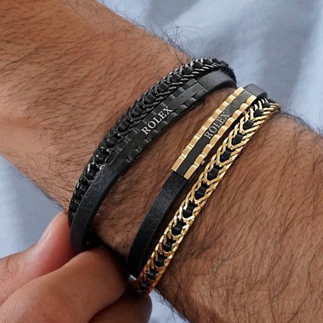 دستبند چرمی قفل استیل مگنتی کارتیر Cartier در تنوع طرح کیفیت چرم عالی رنگ ثابت کد mp