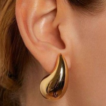 گوشواره زنانه مدل مینیمال آینه ای قطره اشکی رنگ ثابت کد gy