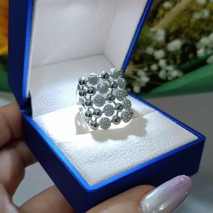 انگشتر زنانه طرح جواهری طرح توری فری سایز freesize رنگ ثابت کد gy